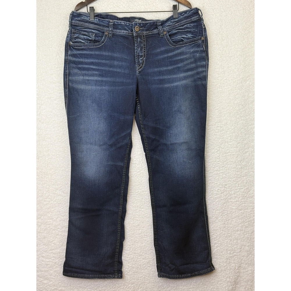 Silver Jeans Co Suki Jeans Womens 18 Plus Slim Bootcut Stretch Denim Mid Rise